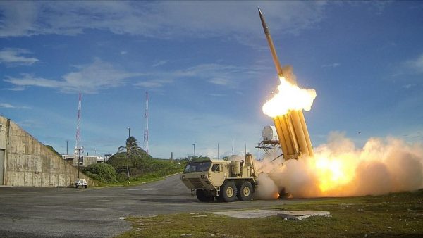 A test of the Terminal High Altitude Area Defense (THAAD) interceptor.
