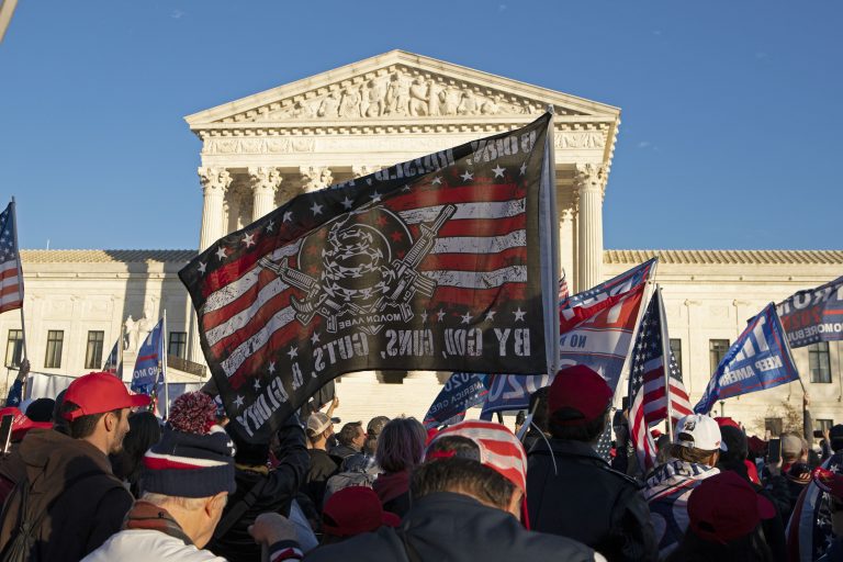 Supporters of US President Donald Trump participate in the Million MAGA March to protest the outcome of the 2020 presidential election in front of the US Supreme Court on December 12, 2020 in Washington, DC. Supporters of US President Donald Trump participate in the Million MAGA March to protest the outcome of the 2020 presidential election in front of the US Supreme Court on December 12, 2020 in Washington, DC. The Supreme Court on Dec. 11 rejected an election fraud-related lawsuit by the state of Texas.