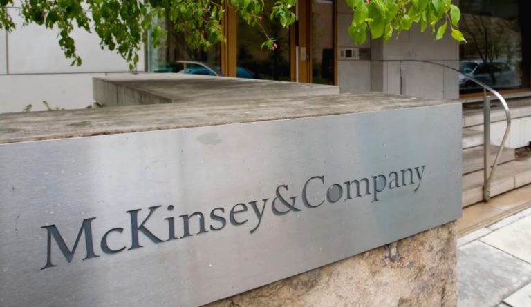 Sign outside one of the offices of McKinsey & Company.