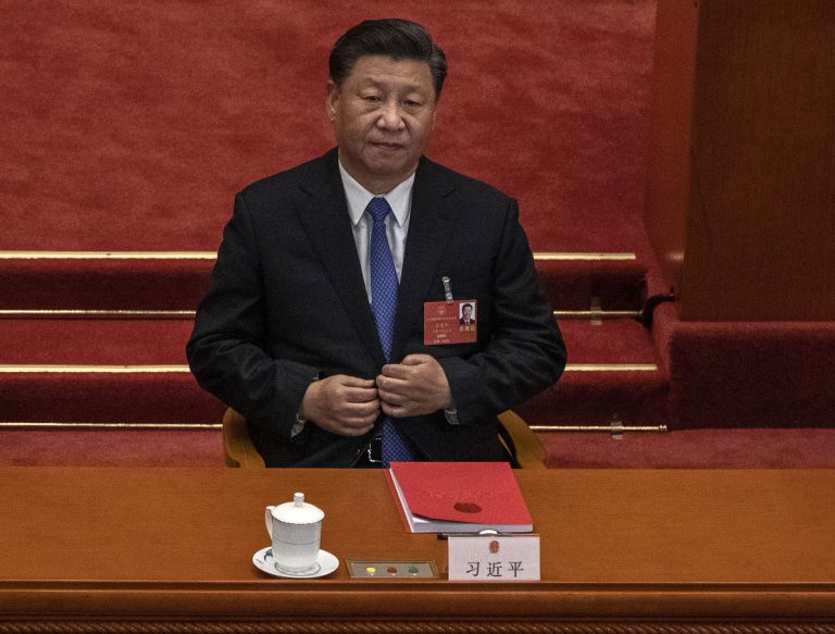 Chinese president Xi Jinping listens during the closing session of the National People's Congress, which included a vote on a new draft security bill for Hong Kong, at the Great Hall of the People on May 28, 2020 in Beijing, China. (Image: Kevin Frayer/Getty Images)