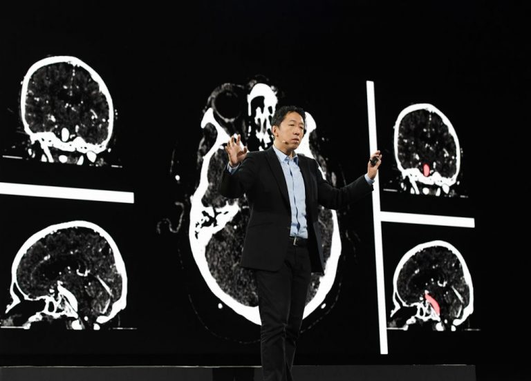 Andrew Ng who is the Founder and CEO of LandingAI and deep learning.ai talks about AI during a keynote session at the Amazon Re:MARS conference on robotics and artificial intelligence at the Aria Hotel in Las Vegas, Nevada on June 6, 2019. The Tom Cruise deep fakes posted on Chinese Communist Party controlled Tiktok are foreshadowing a future where it is increasingly difficult for humans to tell true from false