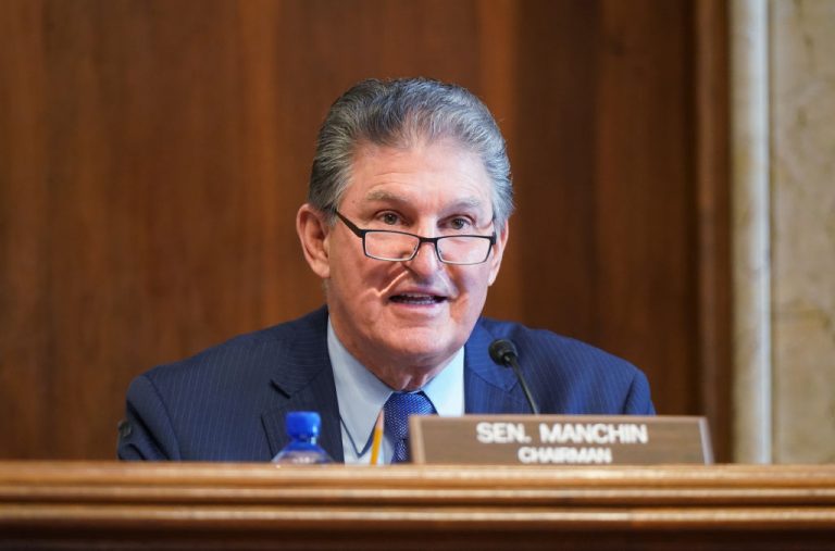 Sen. Joe Manchin, (D-WV), chairman of the Senate Committee on Energy and Natural Resources, gives opening remarks at the confirmation hearing for Rep. Debra Haaland, (D-NM) Manchin is strongly opposed to raising corporate taxes to 28 percent for Biden’s infrastructure plan, but would support raising them to 25 percent.