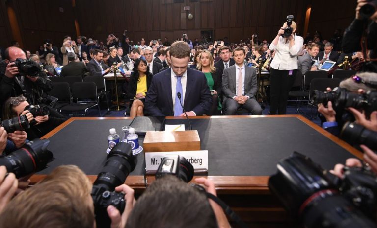 Mark Zuckerberg arrives to testify before a joint hearing of the U.S. Senate Commerce, Science and Transportation Committee and Senate Judiciary Committee on Capitol Hill, April 10, 2018 in Washington, D.C. Facebook has been tied to many scandals involving the Chinese Communist Party recently, most notably a partner of its Journalism Project who teams up with Tsinghua University in the creation of ‘Marxist Journalism.’