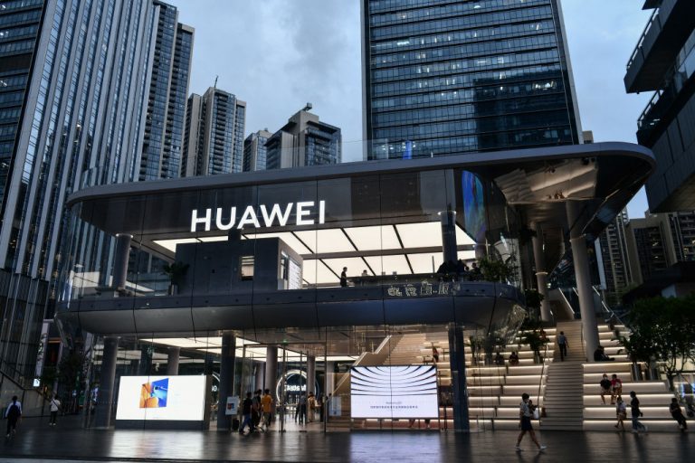This photo taken on May 31, 2021 shows the Huawei flagship store in Shenzhen, in China's southern Guangdong province.