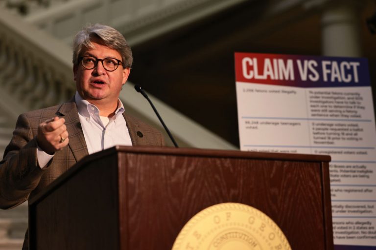 Gabriel Sterling, Georgia's Voting System Implementation manager, spoke during a press conference addressing Georgia's alleged voter irregularities at the Georgia State Capitol on January 04, 2021 in Atlanta, Georgia.