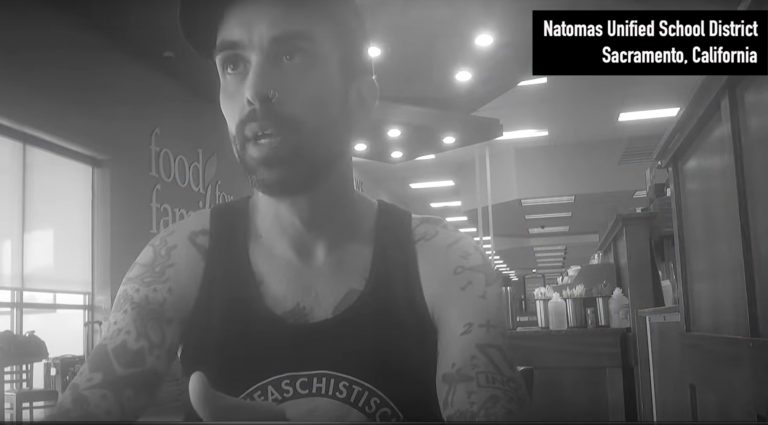 Inderkum High School Advanced Placement teacher Gabriel Gipe. Gipe was recorded in this hidden camera interview published by the Project Veritas investigative journalist team admitting that he is a member of Sacramento Antifa and that he uses his classroom to turn his students into “revolutionaries.”