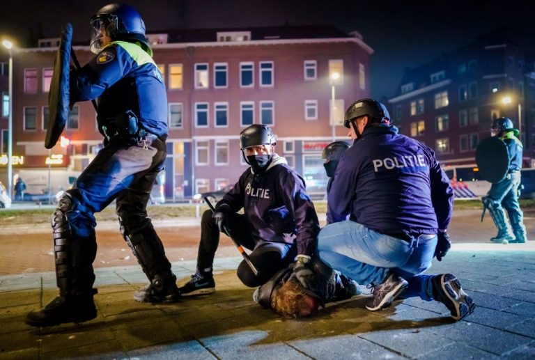 violent-clashes-break-out-in-Rotterdam-Over-COVID-19-lockdown-measures-getty-images-1230789040