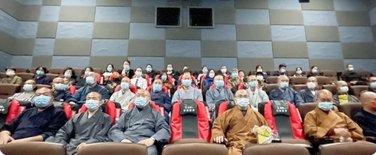 Monks_Watched Film “The Battle at Lake Changjin"_Tianjin Huasheng Temple_2021_10_29