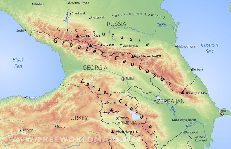 Map-of-Caucasus-freeworldmaps