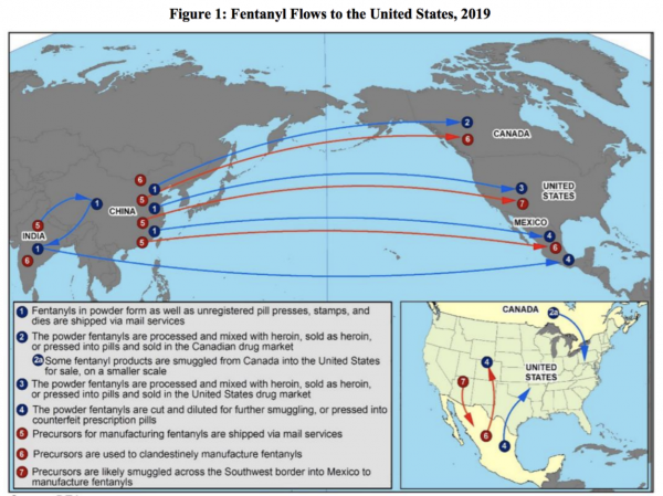 Source: U.S. Drug Enforcement Administration, Fentanyl Flow to the United States, January 2020. 
