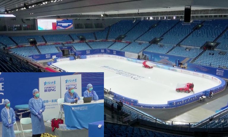 Interior-of-Beijing-capital-indoor-stadium-with-ice-resurface-machines-with-Medical-staff
