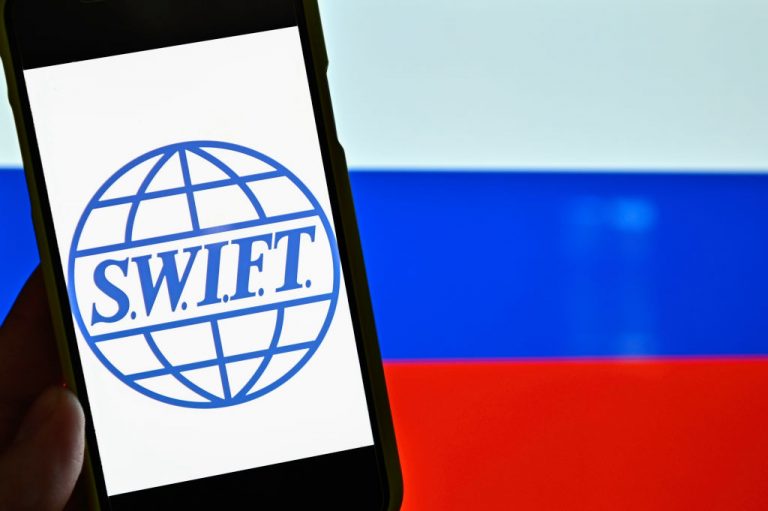SWIFT removes Russia from its service.