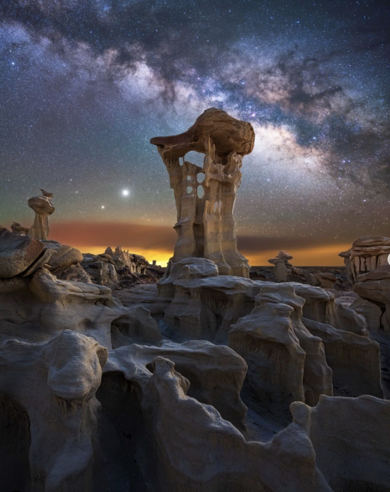 Alien Throne is located in the Valley of Dreams, a secluded expanse of hoodoos in northern New Mexico.