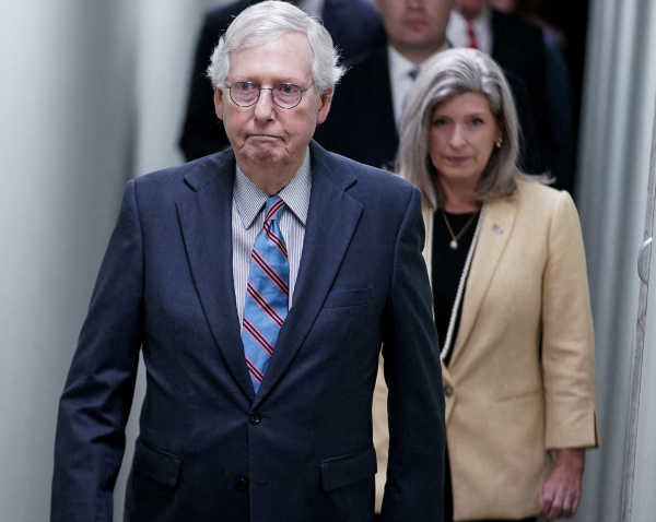 U.S. Senate Minority Leader Mitch McConnell (R-KY) arrives at a news conference following the Senate Republicans' weekly policy lunch at the U.S. Capitol in Washington, D.C., U.S., Sept. 28, 2022. (Image: Screenshot/REUTERS)
