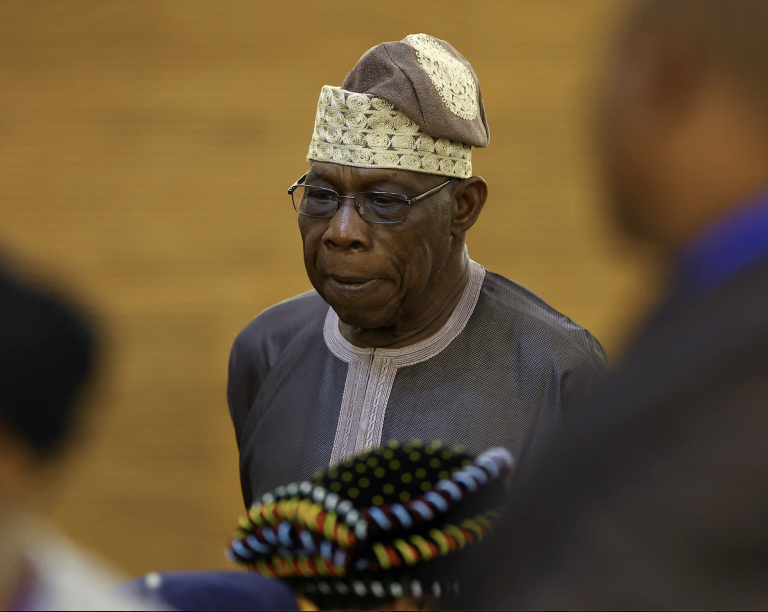 Former Nigerian president and African Union envoy Olesegun Obasanjo arrives for the signing of the AU-led negotiations to resolve the conflict in northern Ethiopia, in Pretoria , South Africa, November 2, 2022.(Image: Screenshot / Reuters)