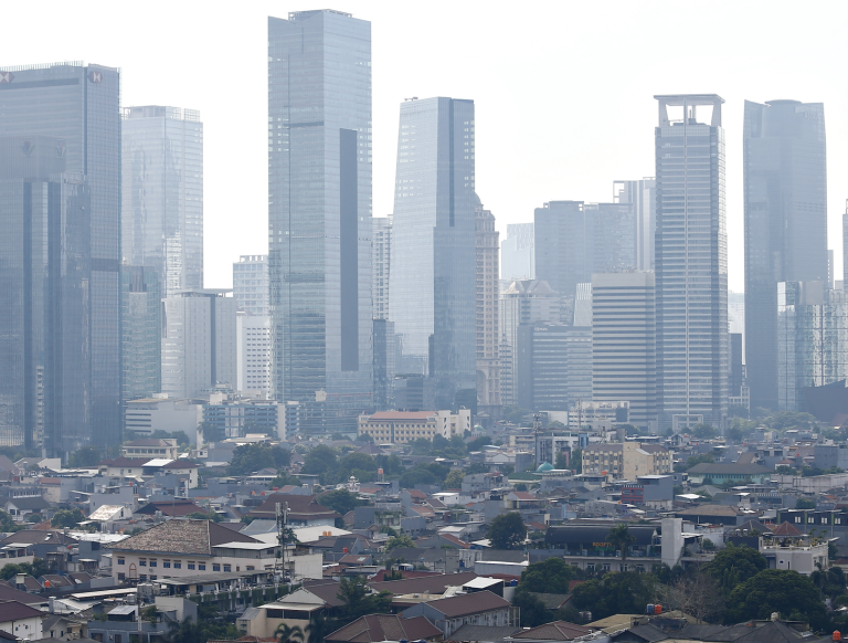 A general view of business buildings as smog covers the capital city of Jakarta, Indonesia, May 19, 2021. (Image: Screenshot / REUTERS)