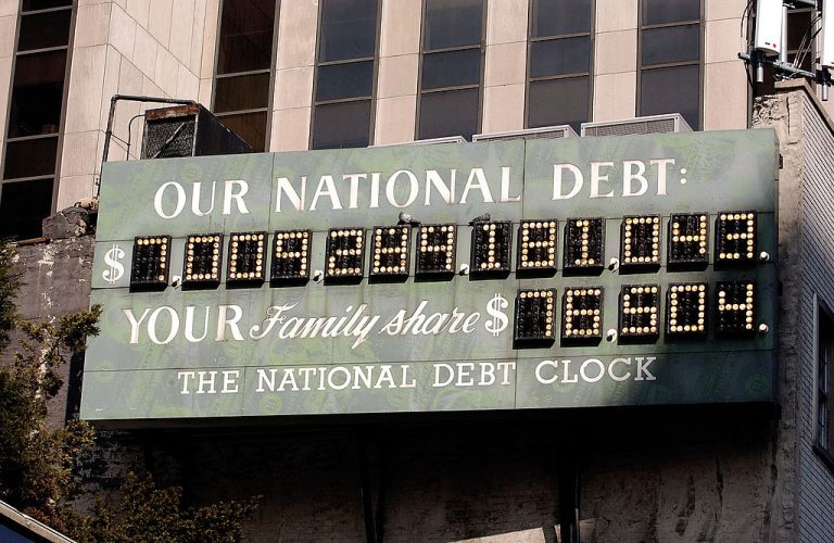 The US National Debt is calculated to double to $43.5 trillion by 2023