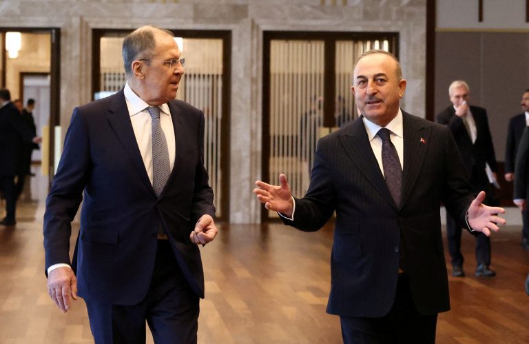 russian-foreign-minister-sergei-lavrov-and-his-turkish-counterpart-mevlut-cavusoğlu-chat-as-they-arrive-at-a-meeting-in-ankara-turkey-on-april-7-2023-to-discuss-the-extension-of-the-black-sea-free-trade-deal-for-fertilizers-and-grains-by-60-days