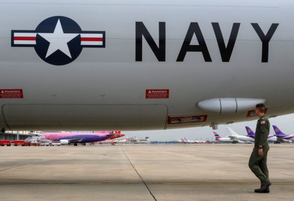 A U.S. Navy Poseidon surveillance aircraft buzzed the Taiwan Strait during a PLA exercise.