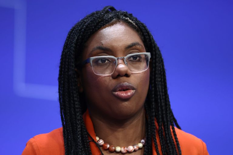 britain-s-business-and-trade-secretary-and-minister-for-women-and-equalities-kemi-badenoch-speaks-at-inter-continental-london-02-on-june-21-2023-in-london-england