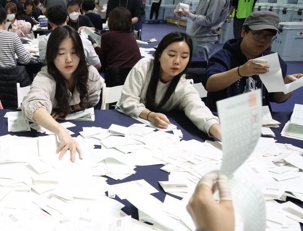 south korea election workers april 11 2024