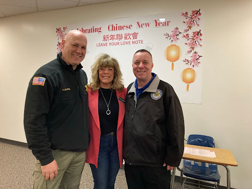 New York State Assemblyman Karl Brabenec, Orange County Sheriff Paul Arteta, and community leader Janet Sutherland attend a Chinese New Year celebration in Middletown, New York.