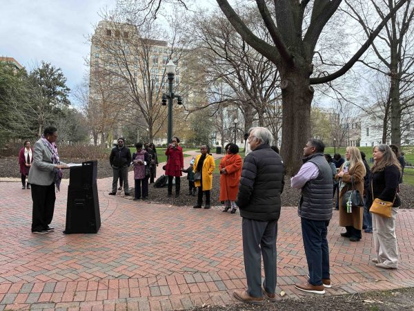 Virginia state Delegate Delores L. McQuinn, representing Richmond, speaks at the 2026 COVID-19 Remembrance Day on March 14, 2026. 