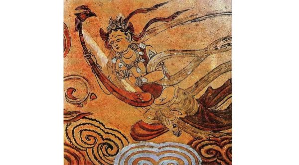 Phoenix headed konghou harp Sui Dynasty Mogao Caves
