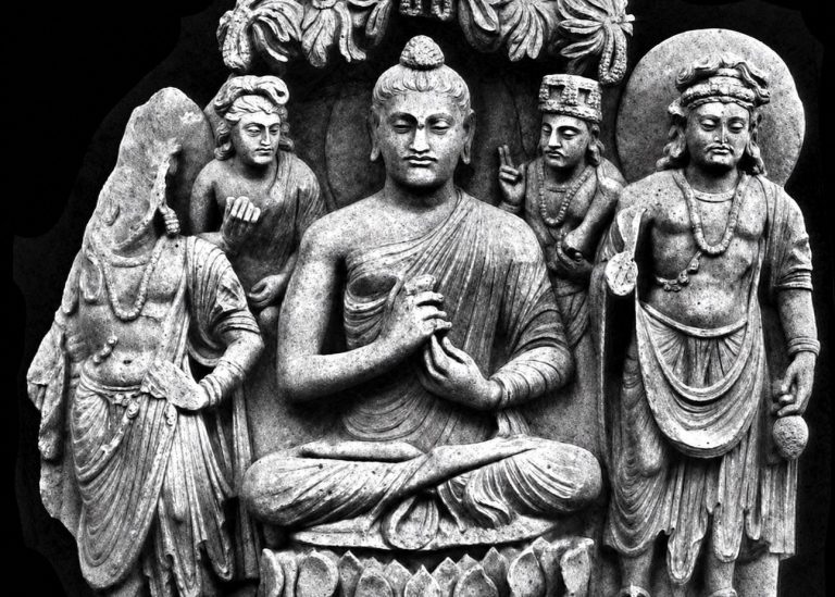 Gandhara Buddhist Triad from Sahr-i-Bahlol Kushan Empire ancient Buddha statues