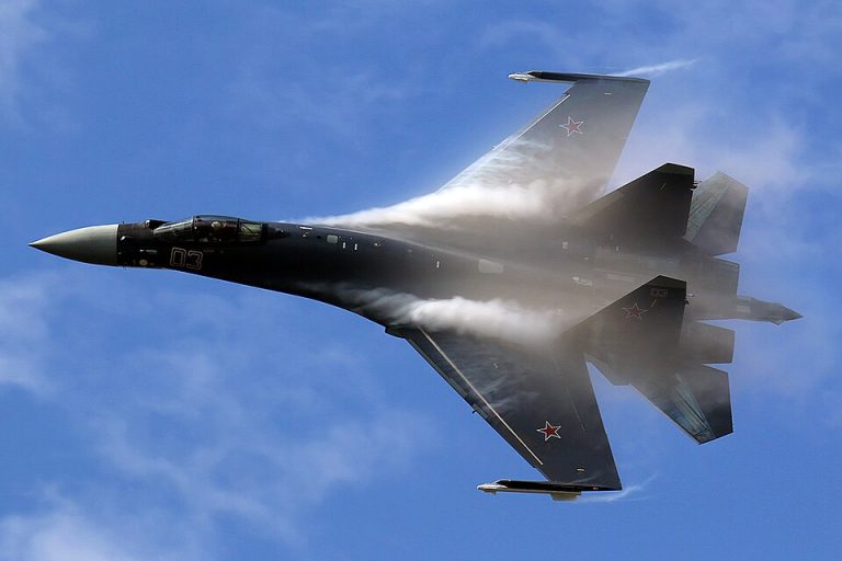 Su-35 of the Russian Air Force photographed at the MAKS Airshow on Aug. 29, 2015